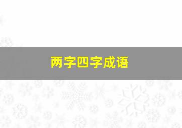 两字四字成语