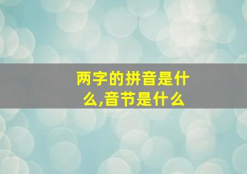 两字的拼音是什么,音节是什么