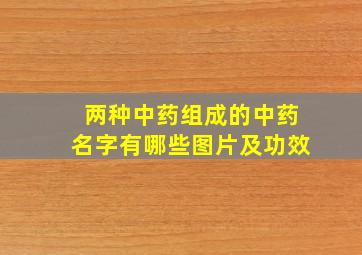 两种中药组成的中药名字有哪些图片及功效