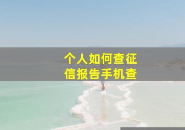 个人如何查征信报告手机查