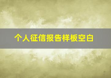 个人征信报告样板空白