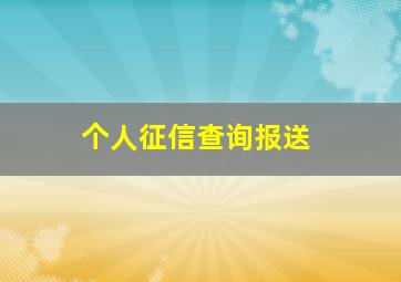 个人征信查询报送