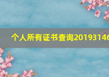 个人所有证书查询20193146