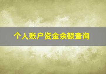 个人账户资金余额查询