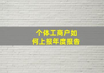 个体工商户如何上报年度报告