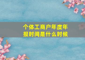 个体工商户年度年报时间是什么时候