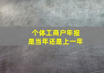 个体工商户年报是当年还是上一年