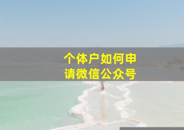 个体户如何申请微信公众号