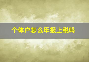 个体户怎么年报上税吗