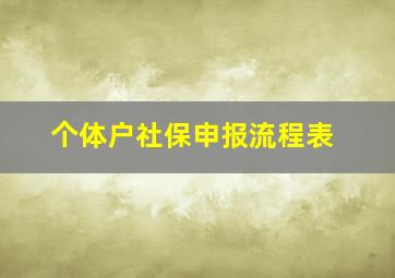 个体户社保申报流程表