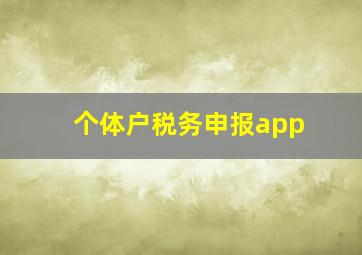 个体户税务申报app