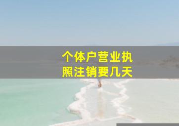 个体户营业执照注销要几天