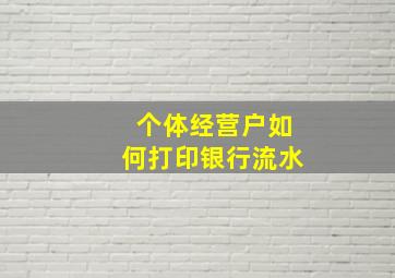 个体经营户如何打印银行流水