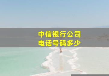 中信银行公司电话号码多少