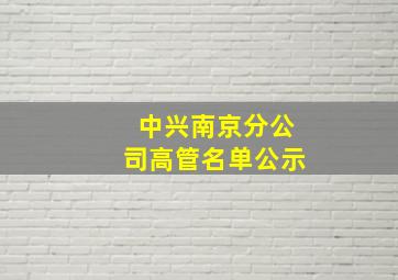 中兴南京分公司高管名单公示