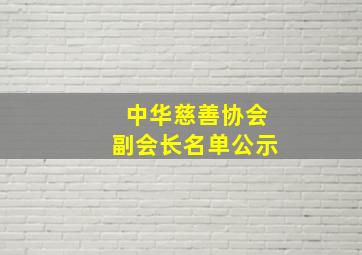 中华慈善协会副会长名单公示