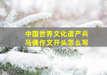 中国世界文化遗产兵马俑作文开头怎么写