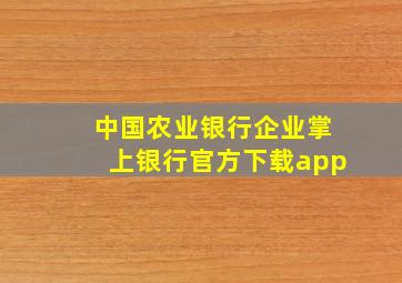 中国农业银行企业掌上银行官方下载app