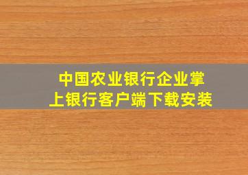 中国农业银行企业掌上银行客户端下载安装