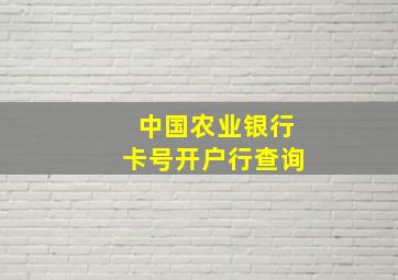 中国农业银行卡号开户行查询