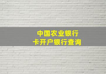 中国农业银行卡开户银行查询