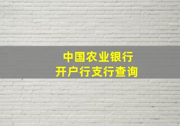 中国农业银行开户行支行查询