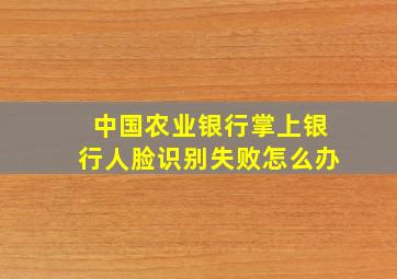 中国农业银行掌上银行人脸识别失败怎么办