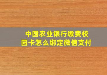 中国农业银行缴费校园卡怎么绑定微信支付