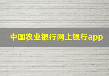 中国农业银行网上银行app