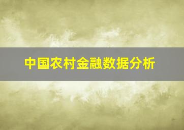 中国农村金融数据分析