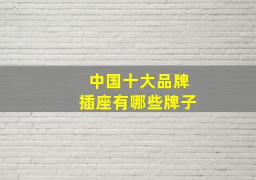 中国十大品牌插座有哪些牌子