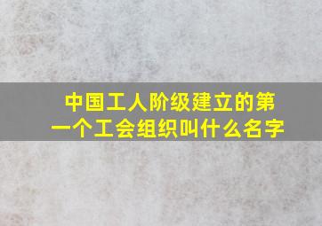 中国工人阶级建立的第一个工会组织叫什么名字