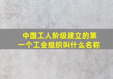 中国工人阶级建立的第一个工会组织叫什么名称