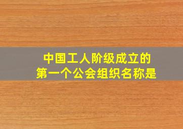 中国工人阶级成立的第一个公会组织名称是