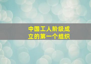 中国工人阶级成立的第一个组织