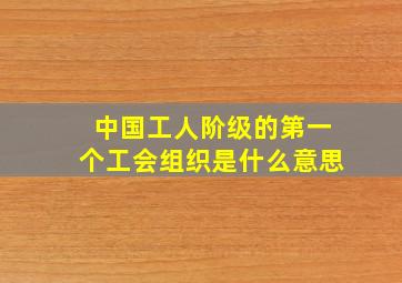 中国工人阶级的第一个工会组织是什么意思