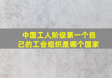 中国工人阶级第一个自己的工会组织是哪个国家