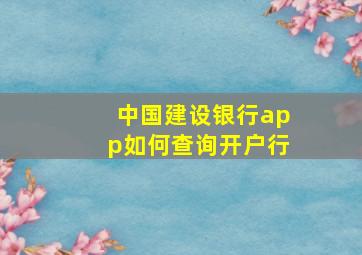 中国建设银行app如何查询开户行