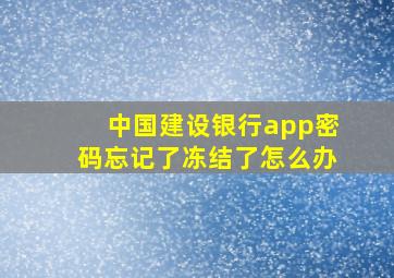 中国建设银行app密码忘记了冻结了怎么办