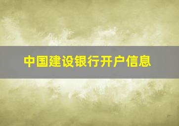 中国建设银行开户信息