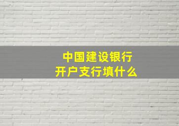 中国建设银行开户支行填什么