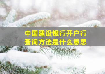 中国建设银行开户行查询方法是什么意思