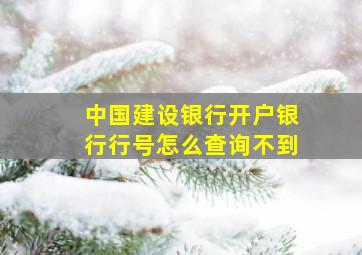 中国建设银行开户银行行号怎么查询不到