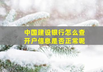 中国建设银行怎么查开户信息是否正常呢