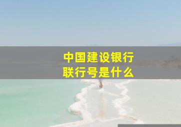 中国建设银行联行号是什么