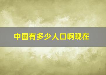 中国有多少人口啊现在