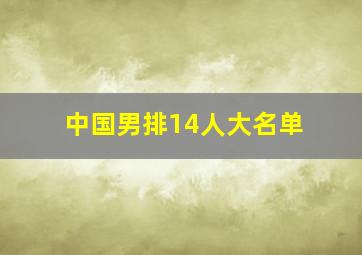 中国男排14人大名单