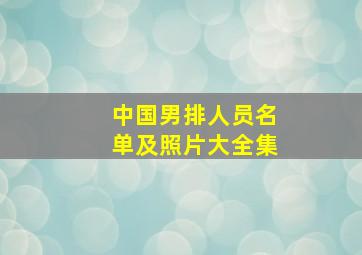 中国男排人员名单及照片大全集