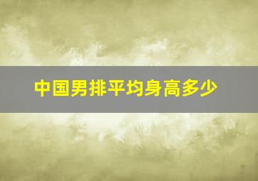 中国男排平均身高多少