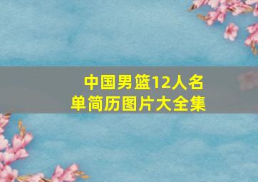 中国男篮12人名单简历图片大全集